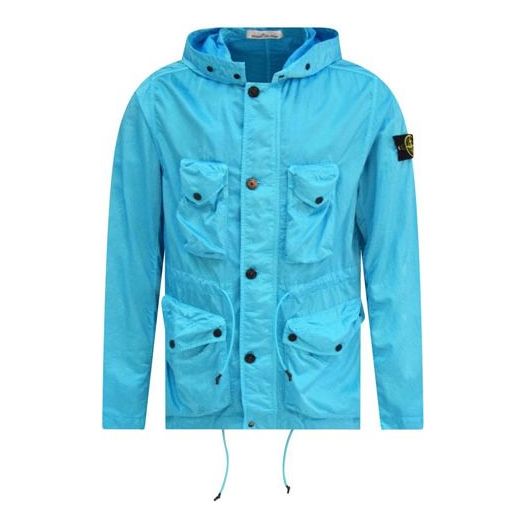 Vjetrovka Stone Island Drawstring Hooded Jacket Plava | 741544430-V0042