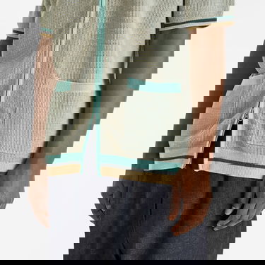 Polo majica BEAMS Zip Knit Polo Shirt Tirkiz | 3802-0045-156-70, 5