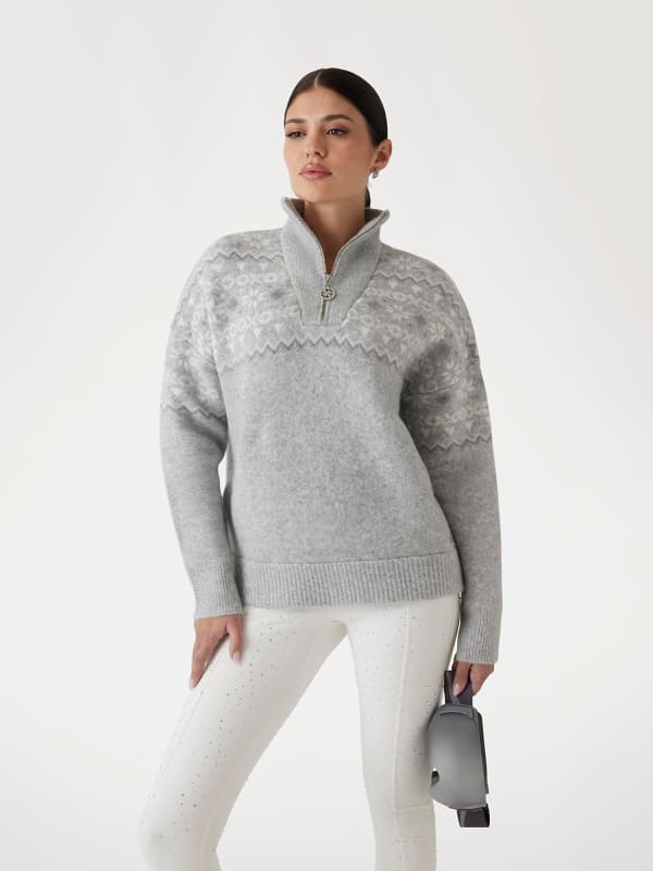 Džemper GUESS Wool Blend Half-Zip Sweater Siva | W4PR1AZ3LQ0