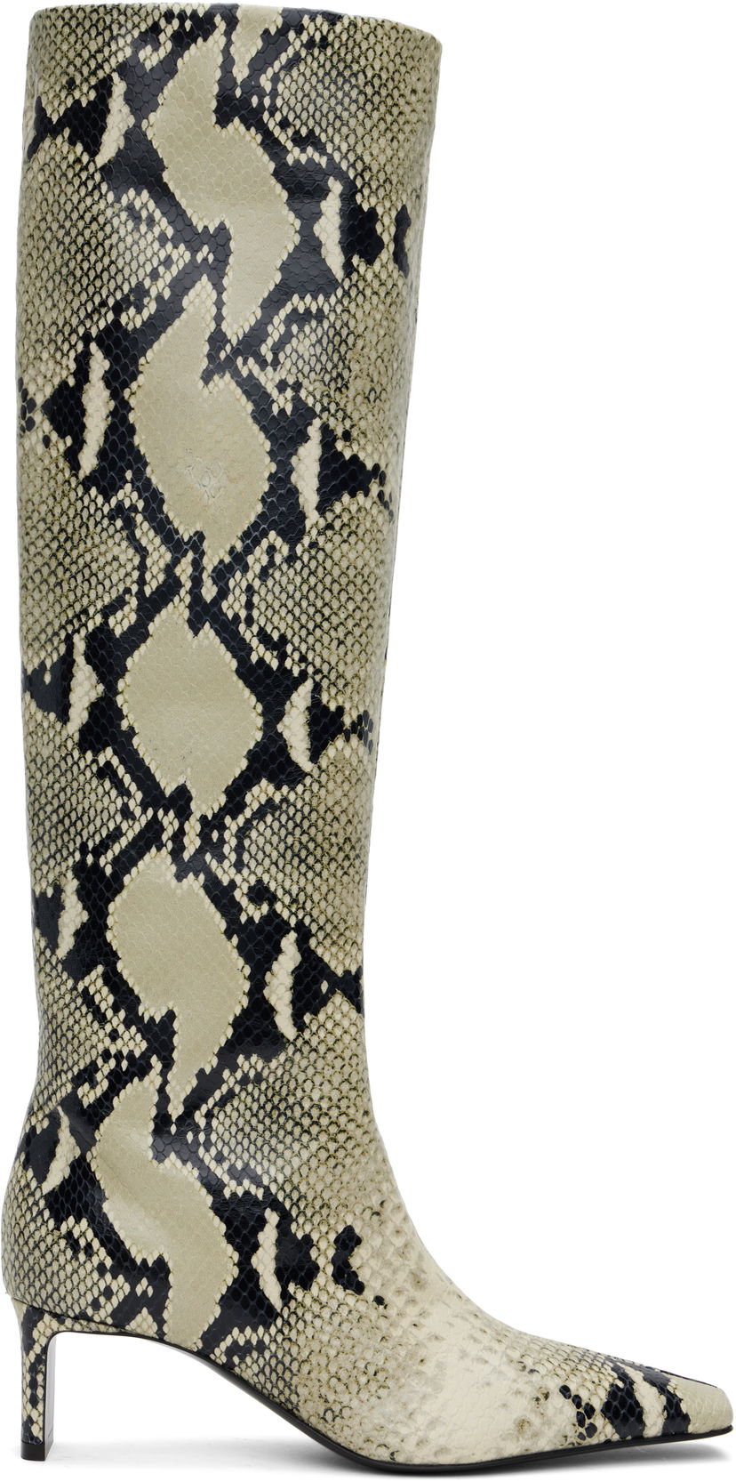 Tenisice i cipele Khaite Snakeskin Patterned Knee-High Boots Bež | F1099-803