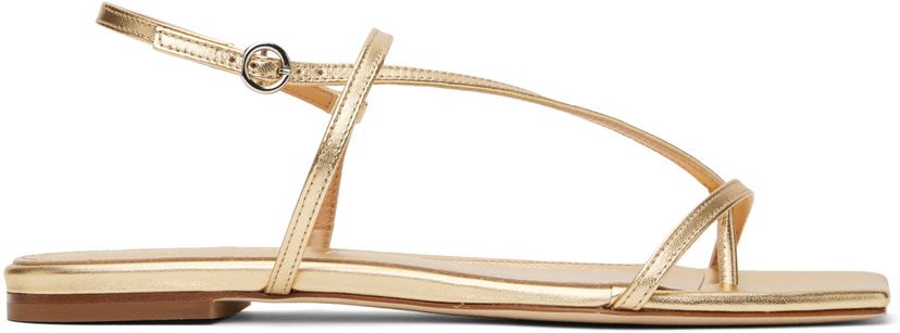Dodaci Aeyde Aeyde Ella Leather Toe-Post Sandals Metalik | A11-FS-BERS8MFL-0121-902-007