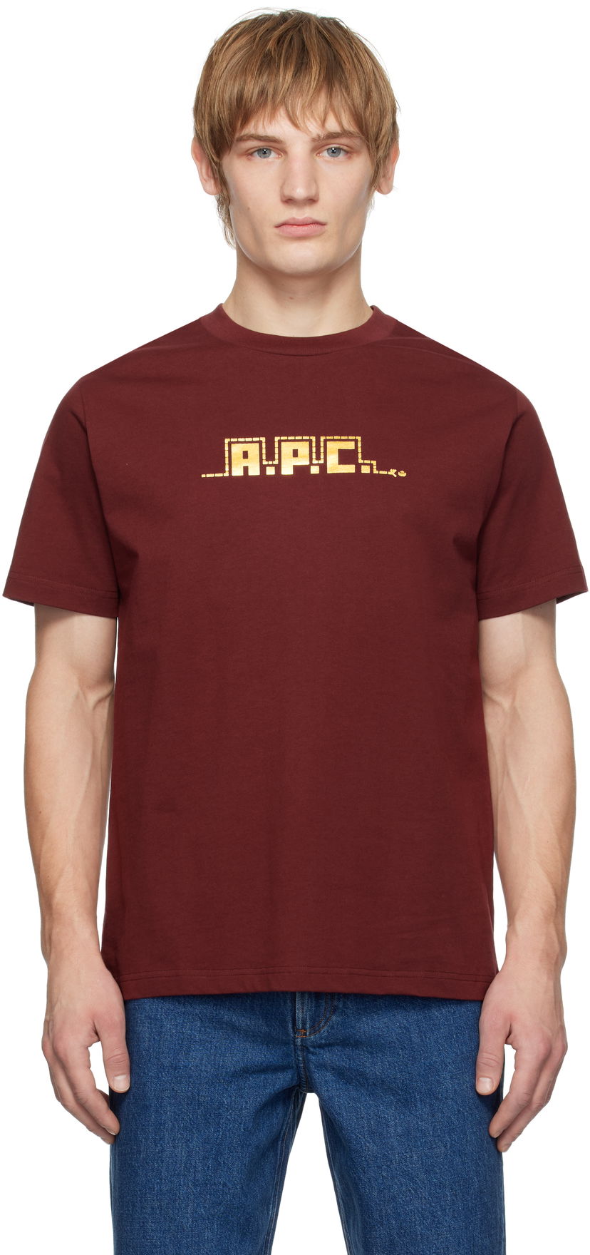 Majica kratkih rukava A.P.C. Graphic Print Cotton T-Shirt Tamnocrvena | COHBW-M26502