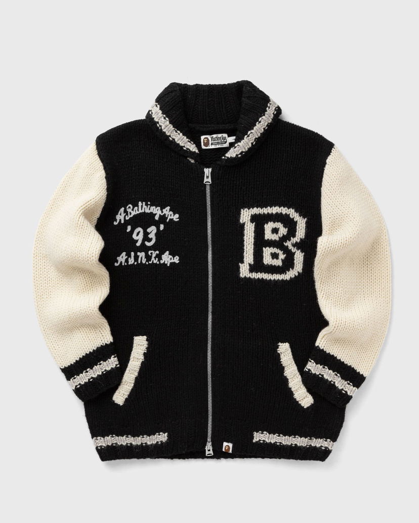 Bomber jakna BAPE COWICHAN CARDIGAN Crna | 001KNK801002MBLK