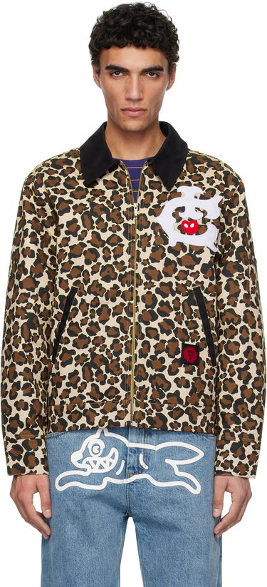 Jakna BBC IceCream ICECREAM Work Jacket with Leopard Print and Graphic Appliqué Bež | IC25174, 0