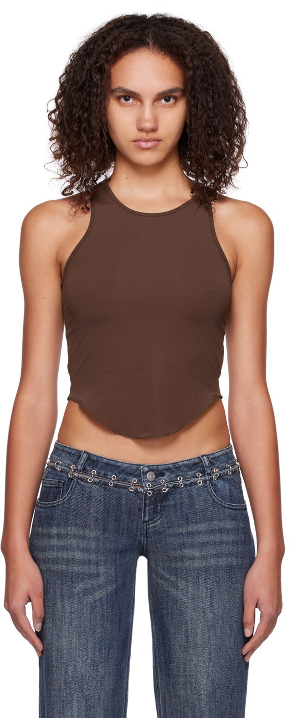 Majica bez rukava Miaou Miaou Hannah Jewett Bobbi Tank Top Smeđa | 7067TKUMB