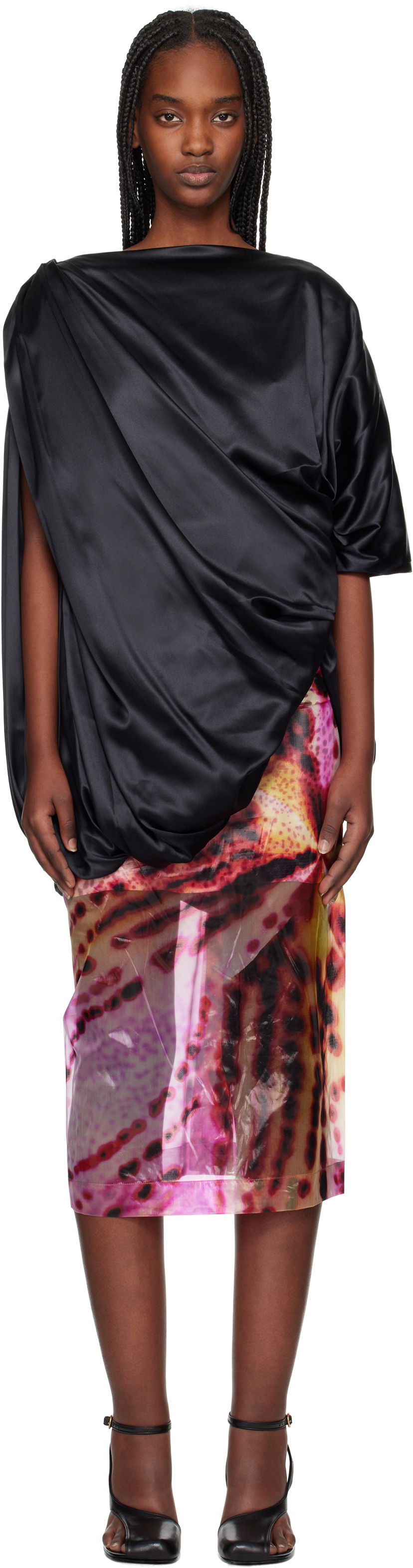 Suknja Dries Van Noten Dries Van Noten Silk Draped Blouse Višebojno | 251-010738-1032