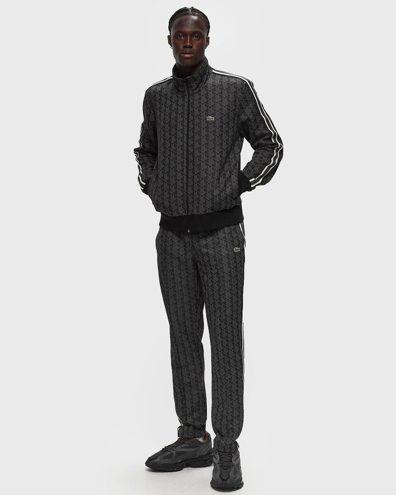 Trenirka Lacoste PARIS MONOGRAM JACQUARD SWEATPANTS Crna | XH1440-4PC, 1
