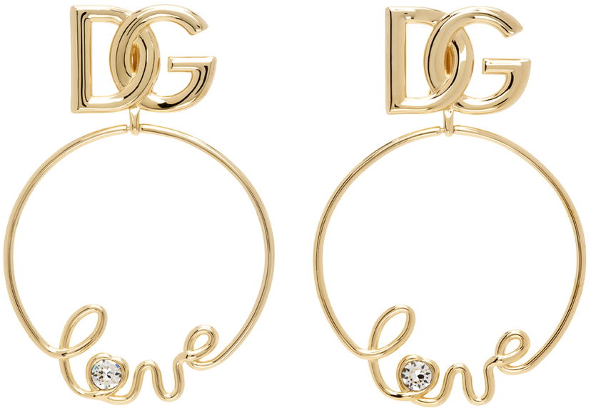 Naušnice Dolce & Gabbana Gold Drop Earrings Metalik | WEP2L8 W1111