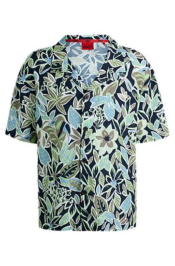 Košulja BOSS Relaxed Fit Floral Print Beach Shirt Tamnoplava | 50540065