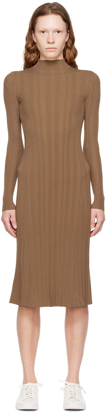 Haljina BOSS Sharima Knit Midi Dress Smeđa | 50477147 10244208