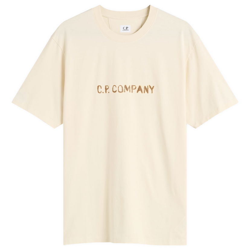 Majica kratkih rukava C.P. Company Text Logo T-Shirt Bež | 19CMTS108A-006586W-402