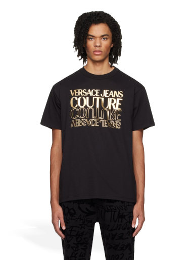 Majica kratkih rukava Versace Bonded T-Shirt Crna | E76GAHT10_ECJ00T