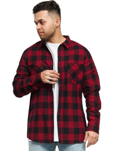 Košulja Urban Classics Checked Flanell Shirt Crvena | TB297 Burgundy