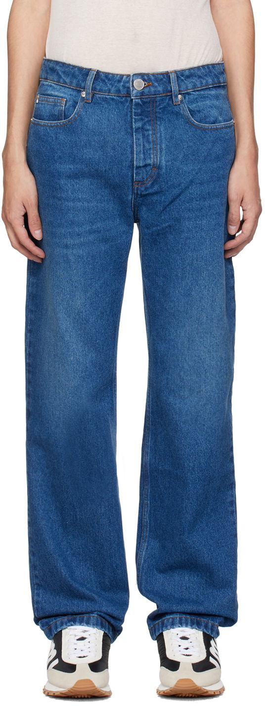 Jeans AMI Straight Fit Jeans Plava | UTR500.DE0025