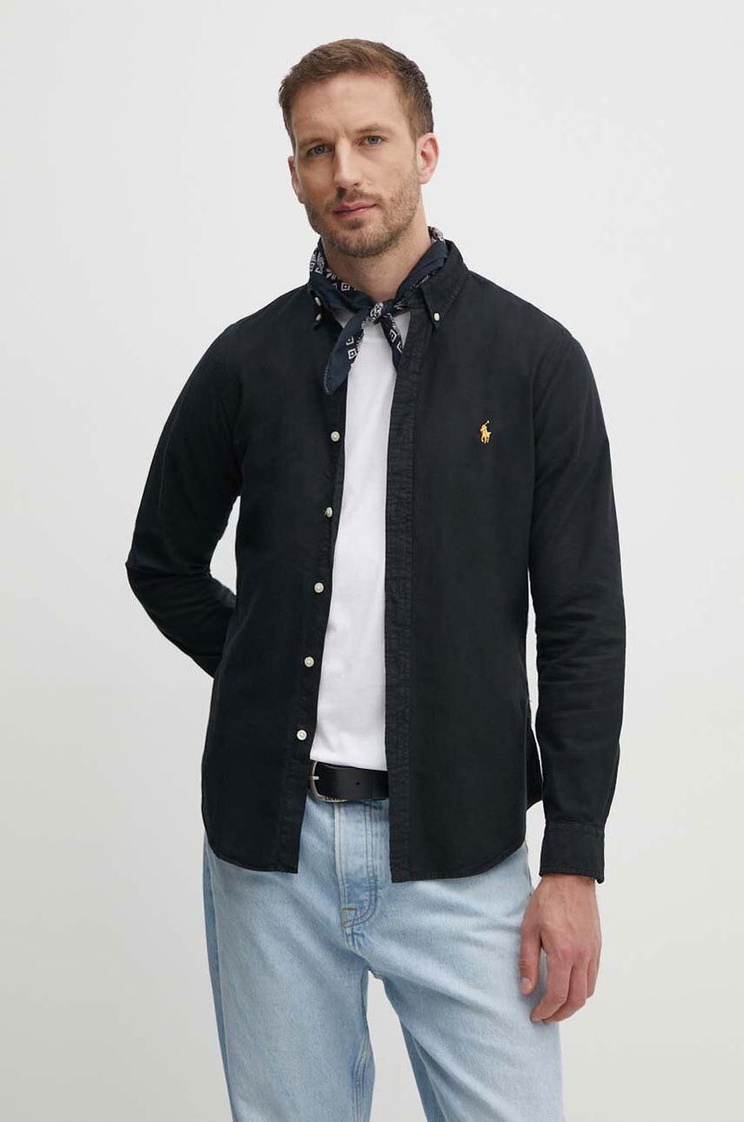 Košulja Polo by Ralph Lauren Slim Fit Button-Down Collar Shirt Crna | 710767828