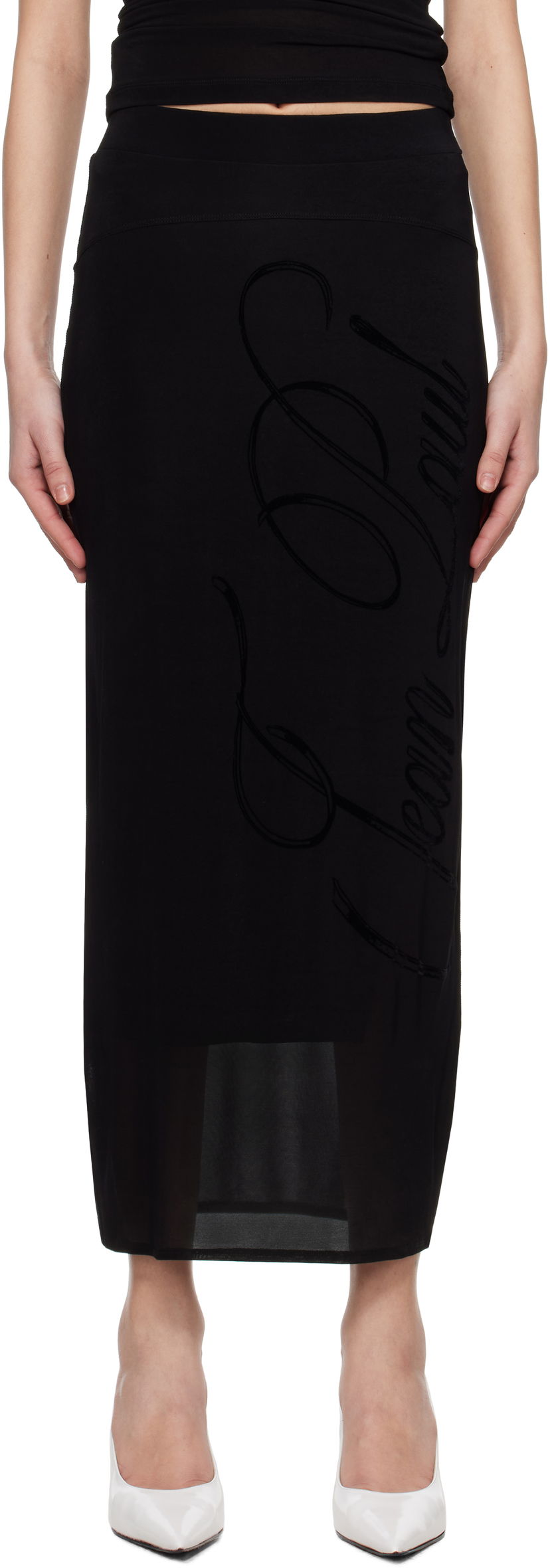 Suknja Jean Paul Gaultier Jean Paul Gaultier Viscose Jersey Maxi Skirt Crna | 25/34-F-JU165I-J082-00