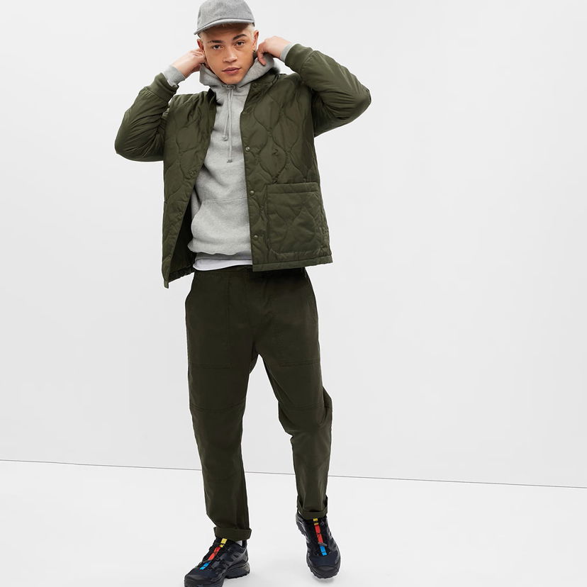 Bomber jakna GAP Jacket Quilted Bomber Jacket Deep Depths S Crna | 796719-00