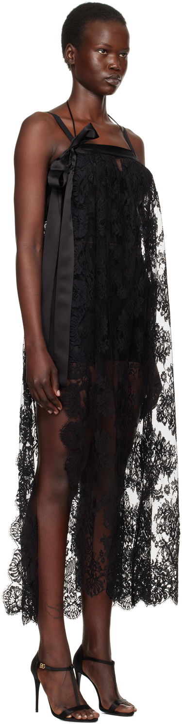 Haljina Dolce & Gabbana Dolce&Gabbana Chantilly Lace Midi Dress Crna | F6JRQT ILMA8, 1