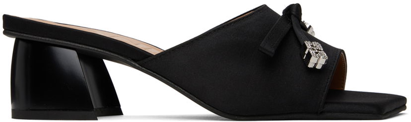 Odjeća GANNI GANNI Butterfly Bow Satin Mules Crna | S2267