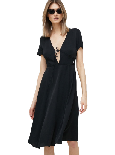 Haljina CALVIN KLEIN Jeans Crepe Midi Dress Crna | J20J221140.PPYX