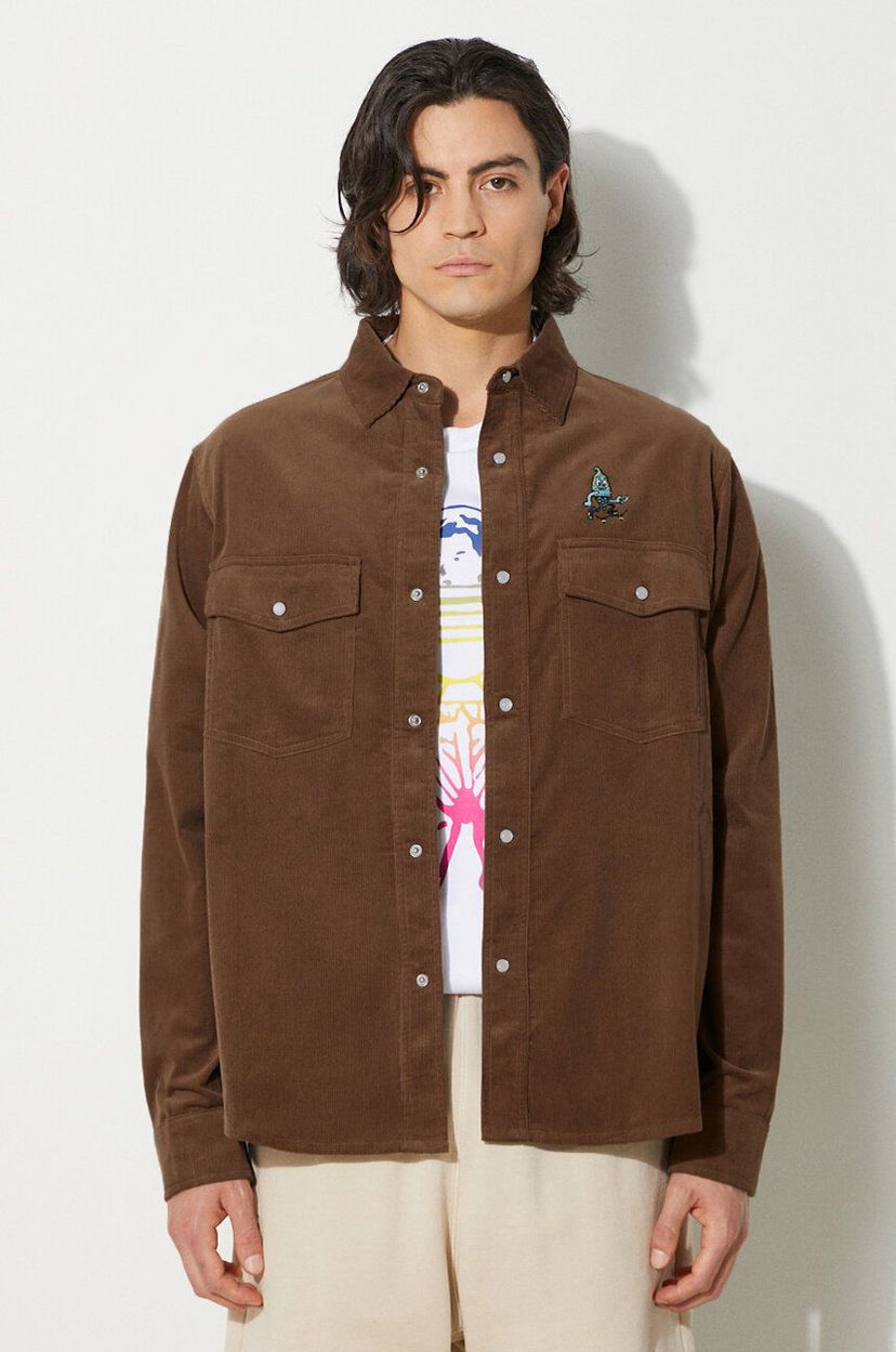 Košulja BBC IceCream ICECREAM Needle Cord Shirt, Regular Fit Smeđa | IC24221