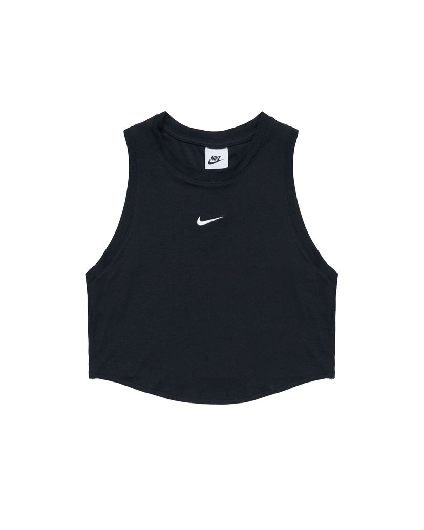 Majica bez rukava Nike WMNS ESSENTIALS RIBBED CROPPED Crna | FB8279-010