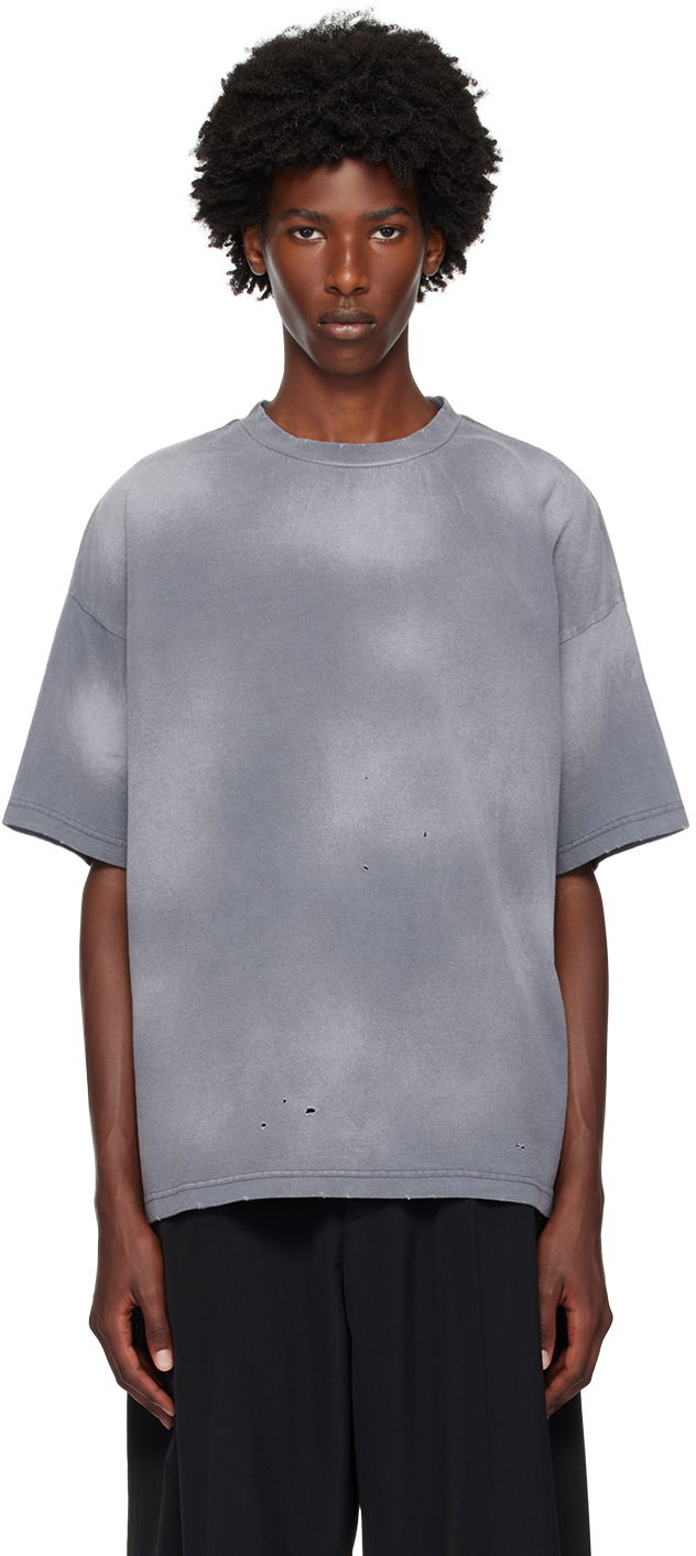 Majica kratkih rukava We11done We11done Distressed T-Shirt Siva | WD-TT2-24-742-U-CH