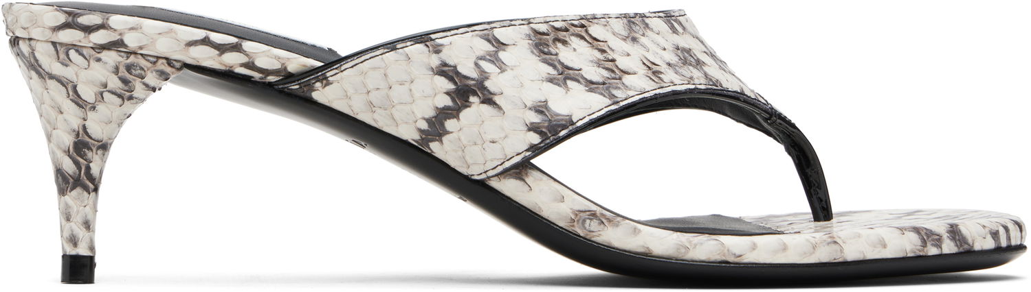 Tenisice i cipele Alaïa ALAÏA Thong Elaphe Leather Mule Sandals Bijela | AA3S132CK326, 0