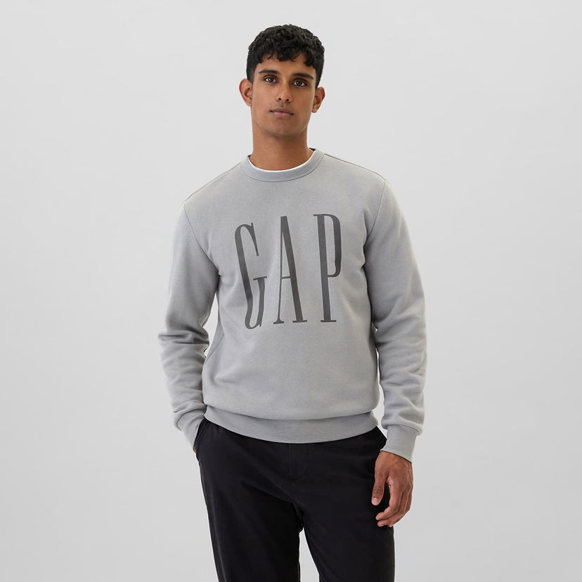 Dukserice GAP Fleece Sweatshirt Pilot Grey Siva | 542214-00