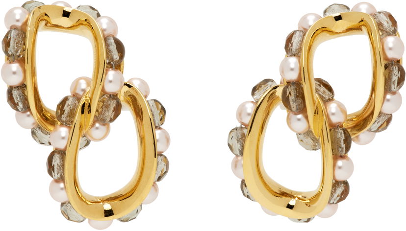 Naušnice KIKO KOSTADINOV Kiko Kostadinov Kandel Gold-Tone, Pearl, and Smoky Quartz Earrings Žuta | KKWAW25ER02-156