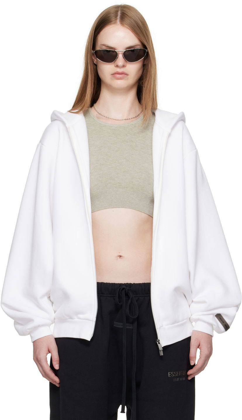 Dukserice Fear of God ESSENTIALS 90s Fleece Zip-Up Hoodie Bijela | 192SP257444FW