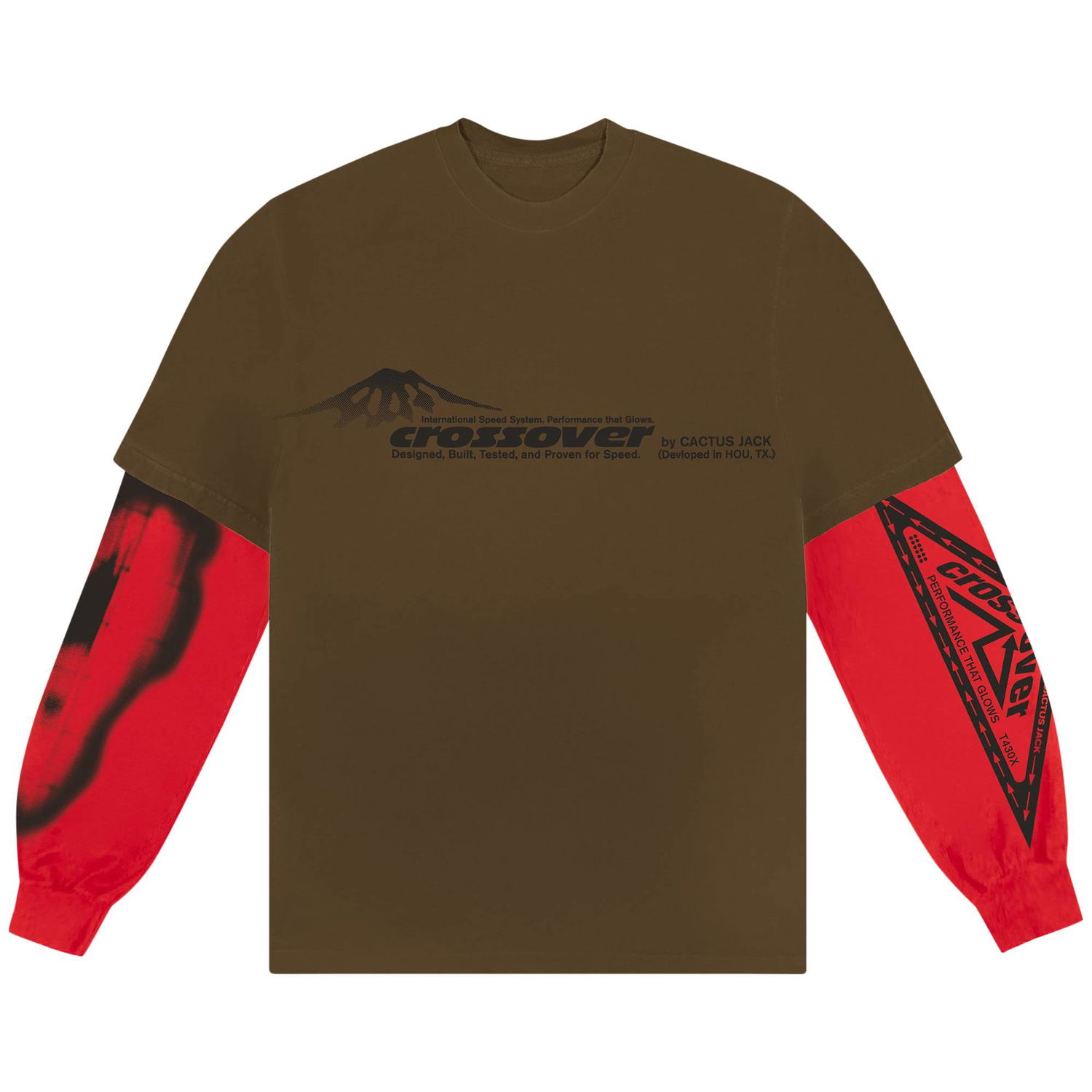 Majica kratkih rukava Cactus Jack by Travis Scott Crossover Long-Sleeve Smeđa | CJJ6 CL19 BROW, 1