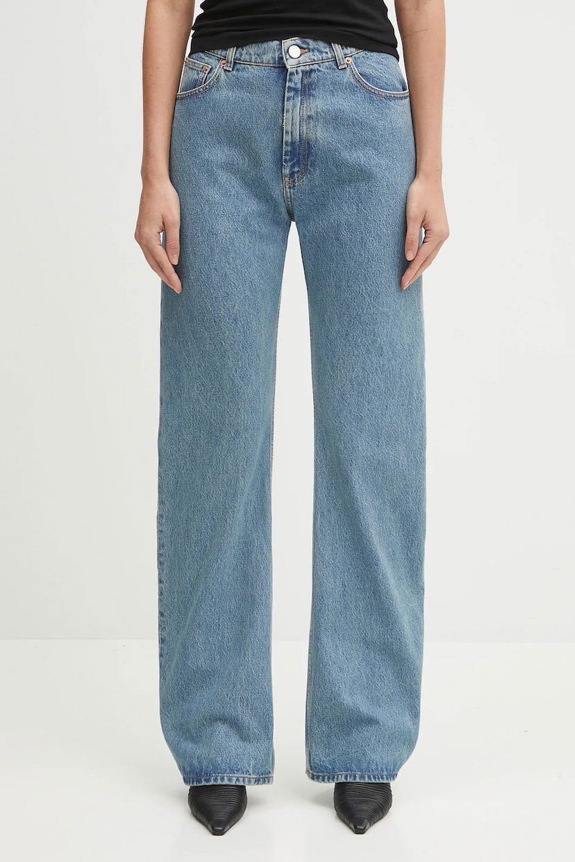 Jeans VETEMENTS O-Leg High Waist Wide Leg Jeans Plava | UH76DP400LB3