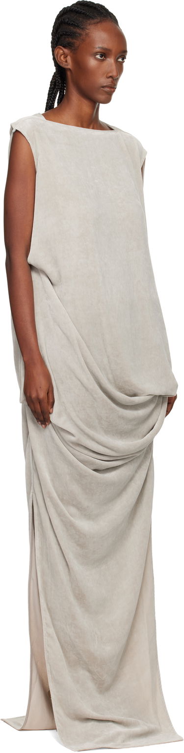 Haljina Rick Owens Rick Owens Concordians Nouveau Velvet Draped Sleeveless Maxi Dress Crna | RP02E4574 V, 4