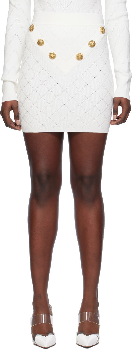 Suknja Balmain High-Rise Miniskirt Bijela | CF1LB004KF53