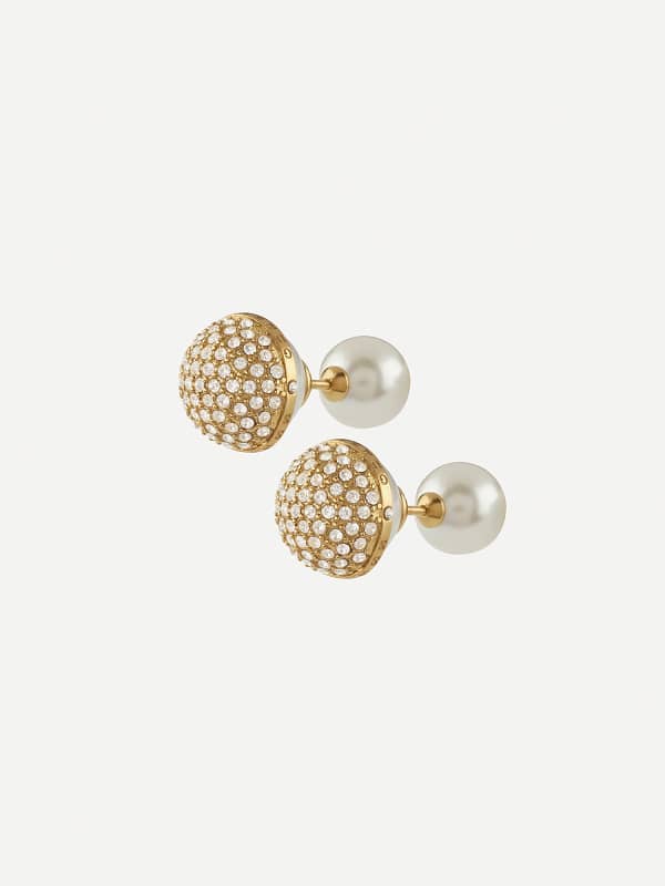 Naušnice GUESS Double Sided Pearl Stud Earrings Metalik | JUBE04446JW