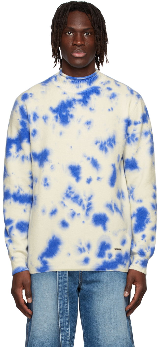 Džemper We11done We11done Tie-Dye Sweater Plava | WD-KT1-22-604-U-BL