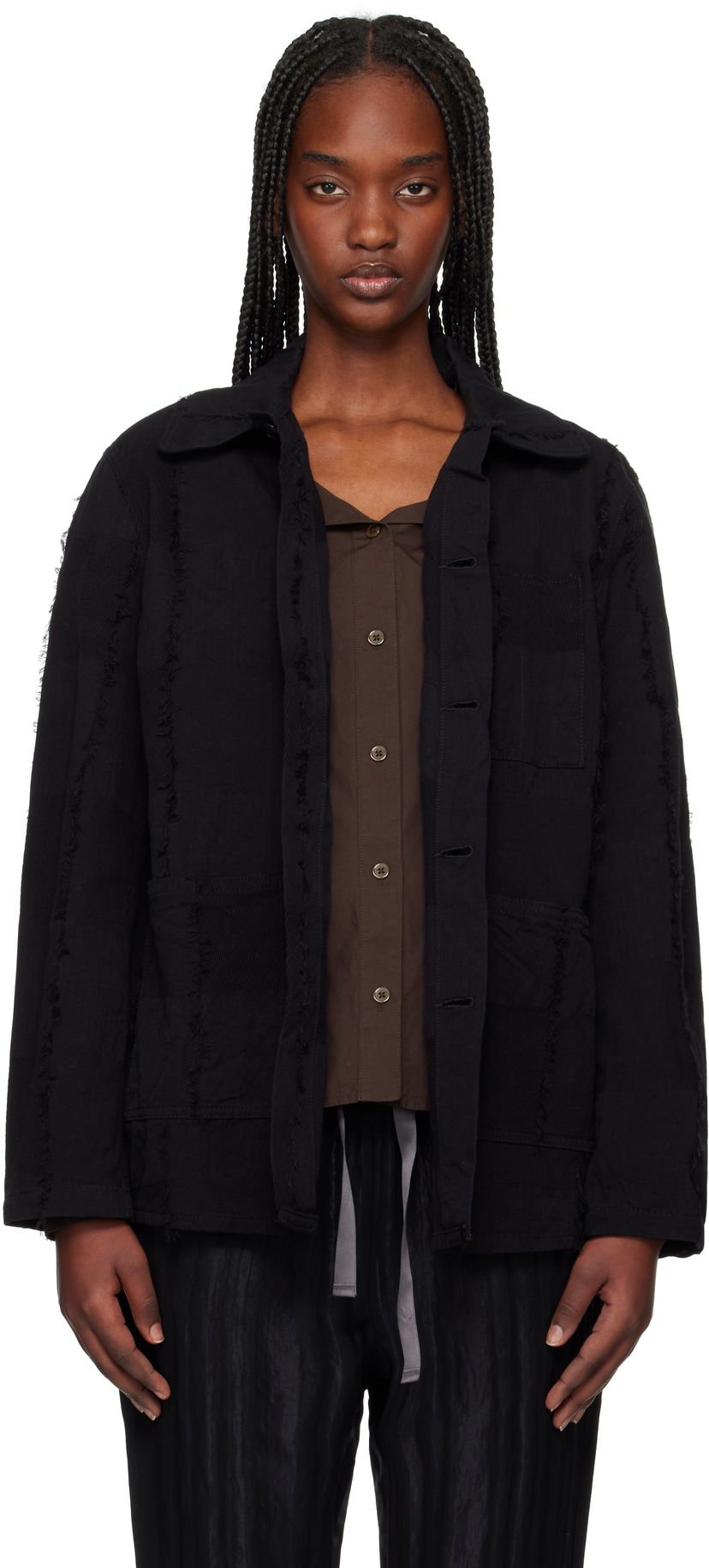 Jakna Needles Needles Coverall Ripstop Cut Jacquard Jacket Crna | QV188