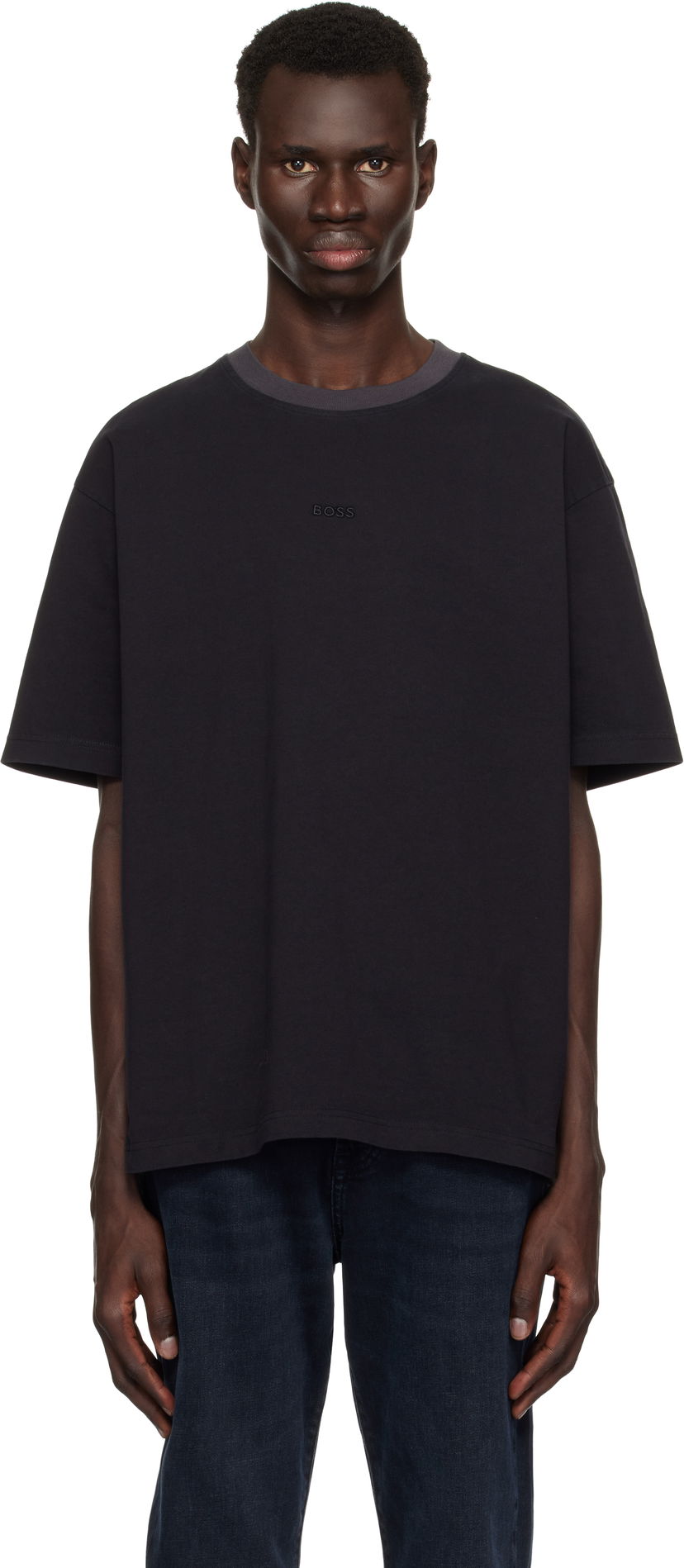 Majica kratkih rukava BOSS BOSS Embroidered Logo Tee Crna | 50531281