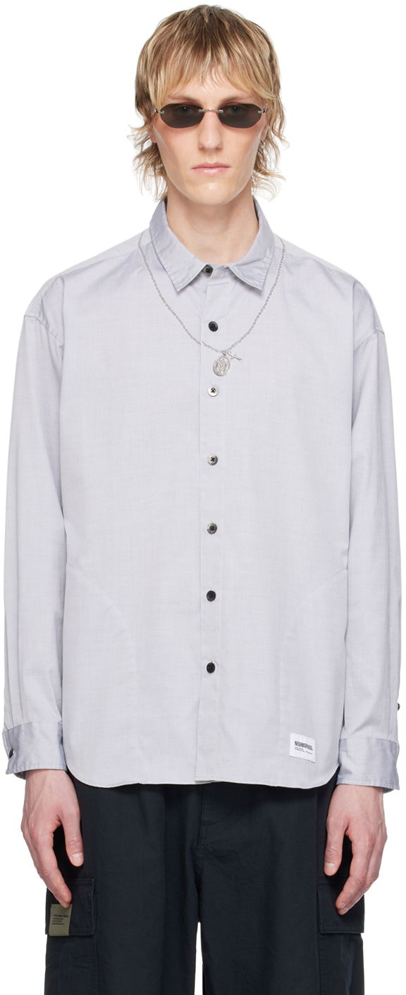 Košulja Neighborhood Medal & Cross Long Sleeve Shirt Plava | 241AQNH-SHM01