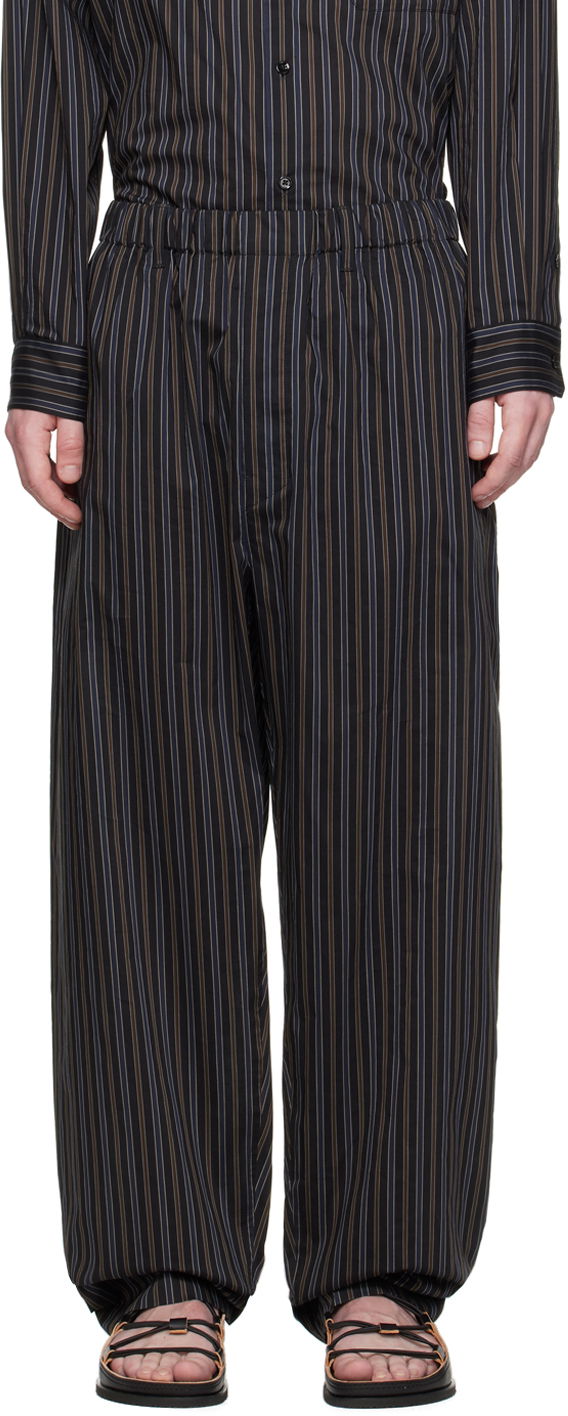 Hlače LEMAIRE Relaxed Striped Trousers Crna | PA1047 LF1247