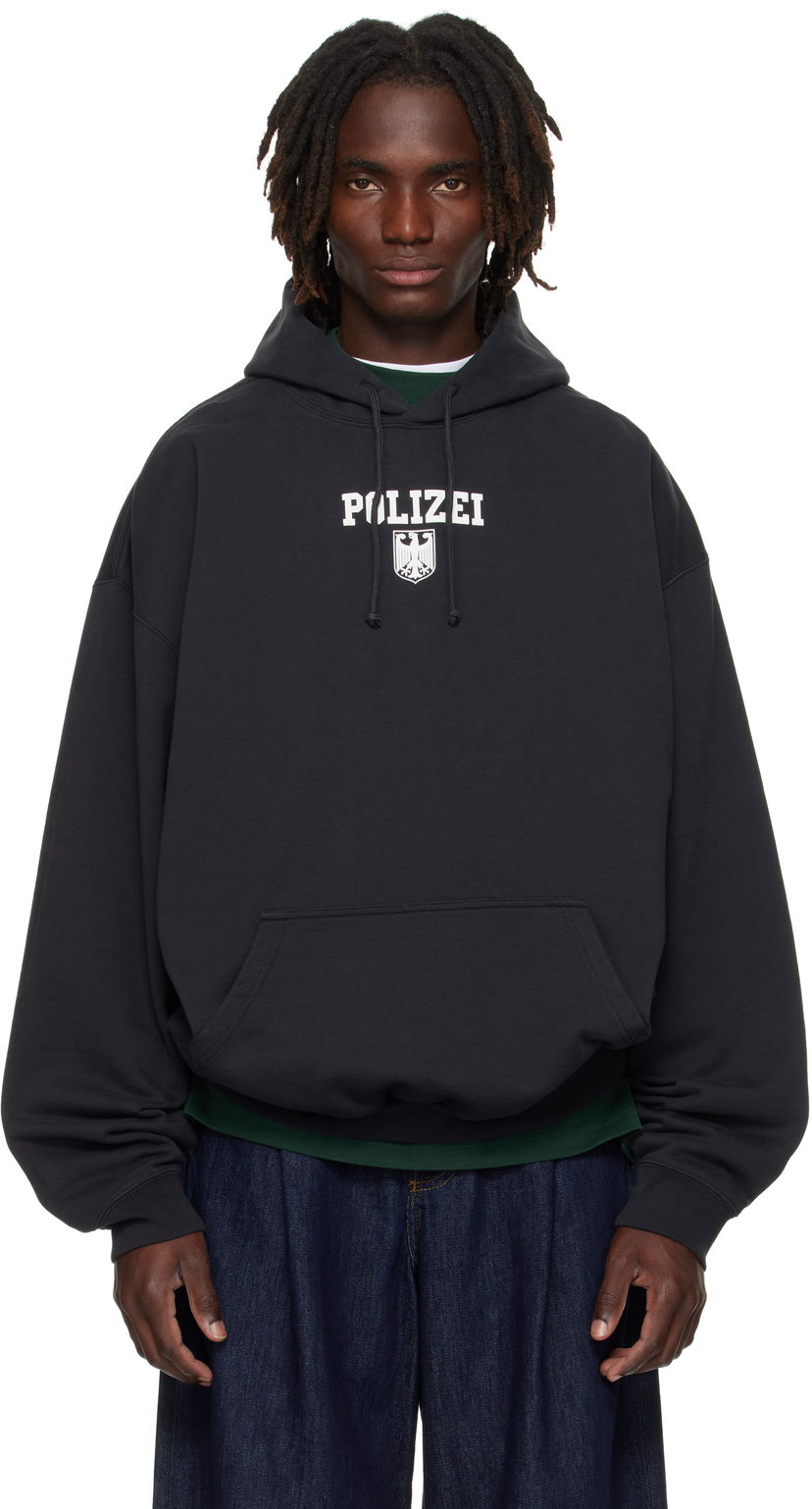 Dukserice VETEMENTS VETEMENTS Oversized 'Polizei' Hoodie Crna | UH76HD300B
