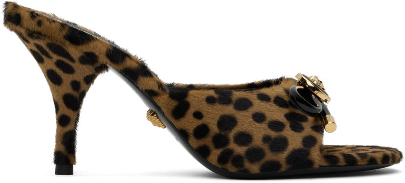 Dodaci Versace Versace Leopard Opera Bow Heeled Sandals Smeđa | 1018239_1A13307_6N30V