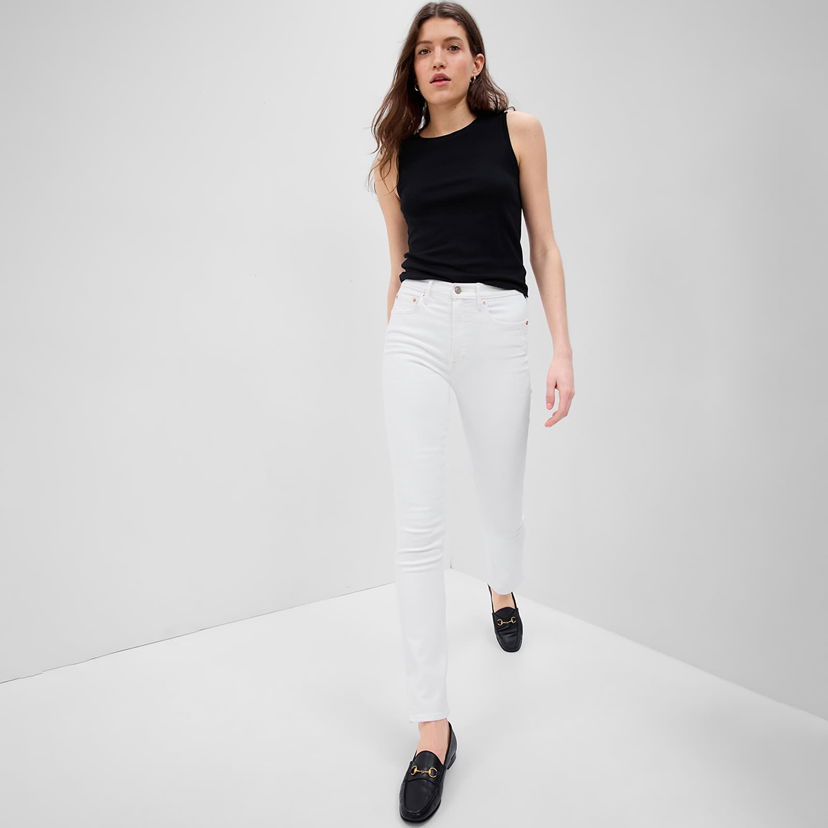 Jeans GAP Denim Pants Vintage Slim High Rise Optic White Bijela | 570955-00