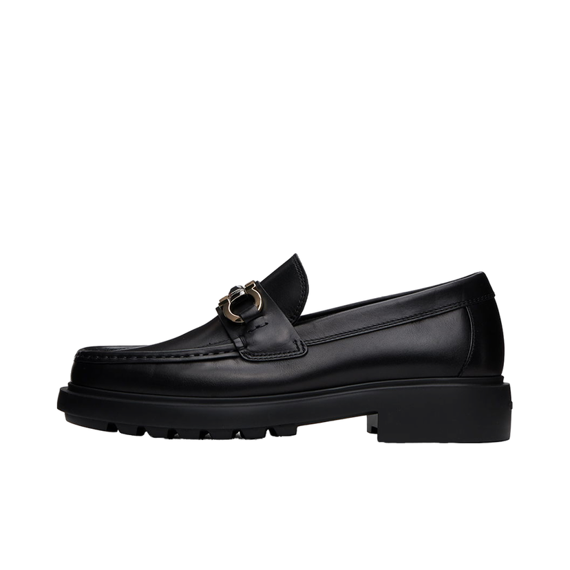 Tenisice i cipele FERRAGAMO Hardware Leather Loafers Crna | 768108