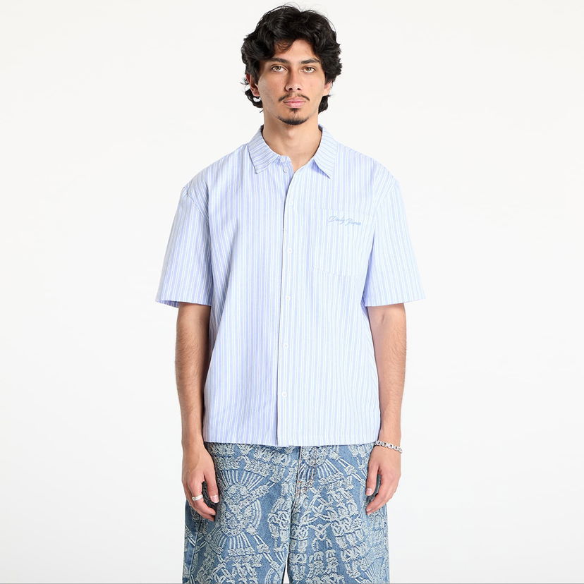 Košulja DAILY PAPER Daily Paper Stripe Short Sleeve Shirt Plava | 2513016