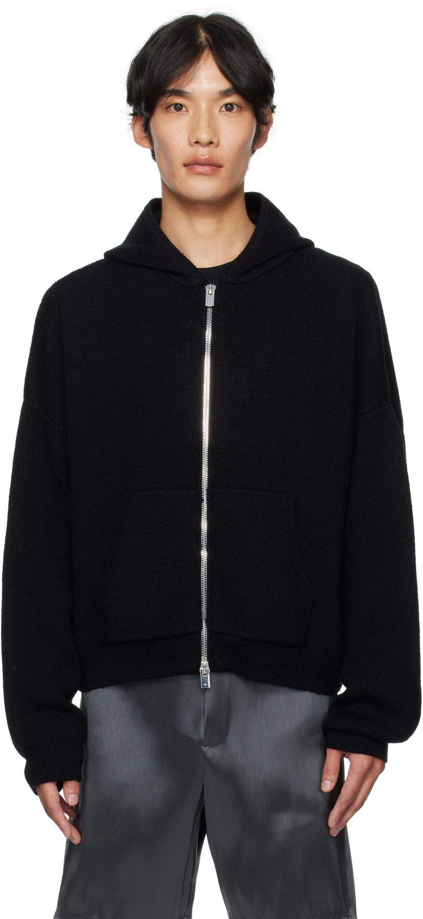Dukserice HELIOT EMIL HELIOT EMIL Lampi Knit Zip-Up Hoodie Crna | PREAW25_M_07_076_BLK01