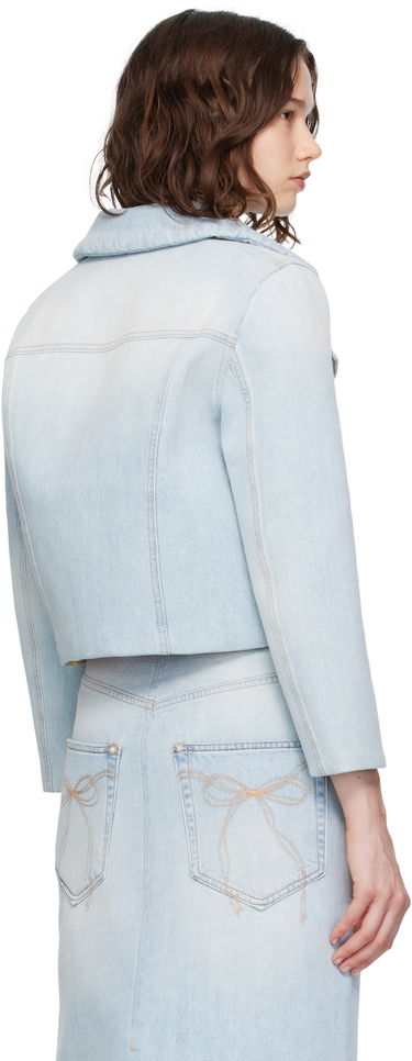 Jakna Acne Studios Acne Studios Padded Cropped Denim Jacket Plava | A90642-, 2
