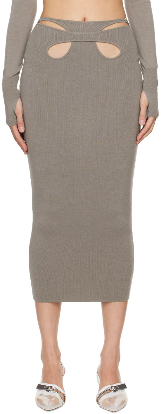 Suknja Dion Lee Cutout Detail Knit Midi Skirt Siva | A7784PS24