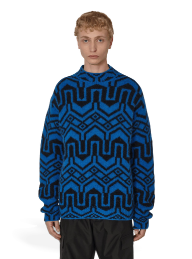 Džemper Moncler Jacquard Mock Neck Sweater Tamnoplava | H20979C00005 P79